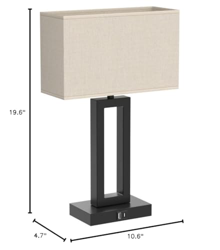 Seealle Bedroom Lamps for Night Stands - Touch Control, 3 Way Dimmable, USB C+A Charging, LED Bulbs, Easy Assembly Seealle