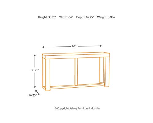 Signature Design by Ashley Watson Mid-Century Rectangular Sofa Table, Dark Brown - WoodArtSupply