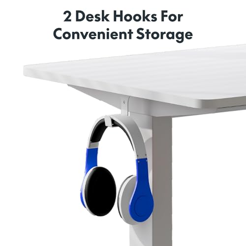 FLEXISPOT One-Piece Electric Standing Desk, 60 x 24 Inches Adjustable Desk with Seamless Desktop, Memory Controller Height Adjustment (White Frame + White Desktop, 2 Packages) FLEXISPOT