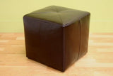 Baxton Studio Brown Lave Cube Shaped Bonded Leather Ottoman, Small Baxton Studio
