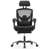 Sweetcrispy Office Computer Desk Chair, Ergonomic High-Back Mesh Rolling Work Swivel Chairs with Wheels, Comfortable Lumbar Support, Comfy Arms for Home, Bedroom, Study, Student, Black Sweetcrispy