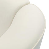 Christopher Knight Home 87.50" Curved 2 Seater Sofa, Upholstered Couch Chair, Soft Seating Lounge Sofa Chair, Floor Couch, Cozy Loveseat with Armrest, Reading Sofa for Living Room, Home Rest, White Christopher Knight Home