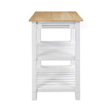 Casual Home Sunrise (Small) with Solid Harvest Hardwood Top Kitchen Island, 22.75"W, Natural&White American Trails