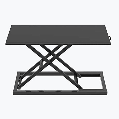 Luxor Height Adjustable Portable Pneumatic Standing Desk Converter, Stand Up Desk Riser, Tabletop Computer Workstation - Black Luxor