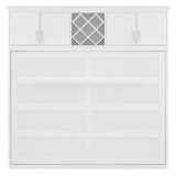 Merax Queen Size Murphy Wall Bed, with Top Cabinets & Wine Rack Space-Saving Foldable Ideal for Guest Rooms, Home Offices, Small Apartments, White Merax