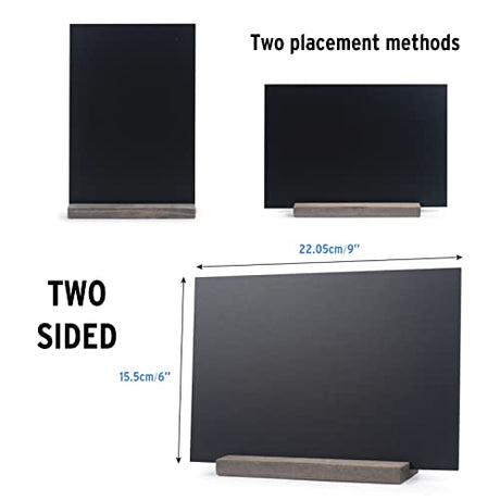 MOTYAWN Mini Chalkboard Signs with Stand - 6 PCS Vintage Wooden Tabletop Chalkboard Sign - 6 x 9 Inch Small Message Chalk Board Food Menu Sign, Wedding Decorative Chalkboard Table Signs MOTYAWN
