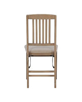 Linon Keira Wooden Folding Chair Upholstered Seat and Mission Back Set of 2, Dining Height, Rustic Natural & Beige Linon