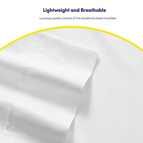 Twin Size Bed Sheets - 4 Piece 1500 Supreme Collection Fine Brushed Microfiber Deep Pocket Twin Sheet Set Bedding - 1 EXTRA PILLOW CASES, GREAT VALUE, Twin, White Sweet Home Collection