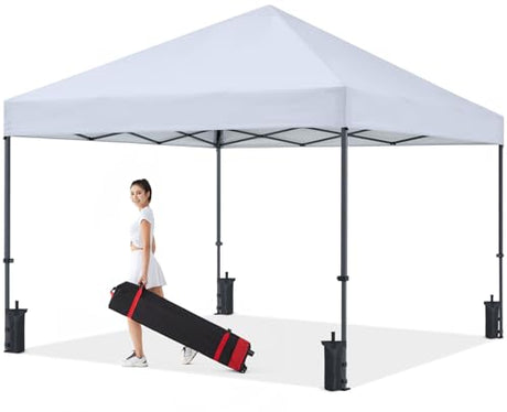 COOSHADE Durable Easy Pop Up Canopy Tent 12x12Ft (Silver White) COOSHADE