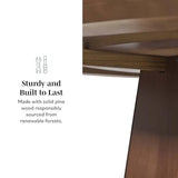 Walker Edison Modern Paneled-Wood Pedestal Base Round Top Dining Table, 48 Inch, Brown Walker Edison