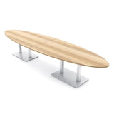 SKUTCHI DESIGNS INC. 12 Person Modular Conference Table with Square Metal Bases | Oval Meeting Table | Harmony Series | 14' | Blonde Sufside Ash SKUTCHI DESIGNS INC.