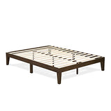 East West Furniture DNP-22-Q Walnut Queen Platform Bed Frame with Solid Wood Legs East West Furniture