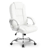 NEO CHAIR Office Desk Ergonomic Gaming Chair High Back Adjustable Computer Chair with Wheels and Lumbar Support Comfy Leather Executive Swivel (White) NEO CHAIR