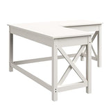 Lavish Home Computer Desk - L-Shaped Desk with X-Pattern Legs - for Office, Computer, or Craft Table - Desks for Home Office (White) Lavish Home