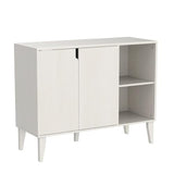 Panana Kitchen Buffet Cabinet Storage Sideboard with 2 Doors 2 Shelves, White, 41.8" L x 15" W x 32.5" H Panana