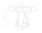 Runboll 59'' Modern Round Dining Table with Lazy Susan, Sintered Stone Dinner Table with 35.4" Round Turntable for Dining Room(Not Included Chairs) Runboll