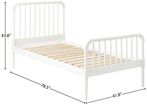 Coaster Home Furnishings Jones Country Farmhouse Wood Jenny Lind Bobbin Twin Size Open Frame Fully Slatted Platform Bed FrameWhite 400415T - WoodArtSupply