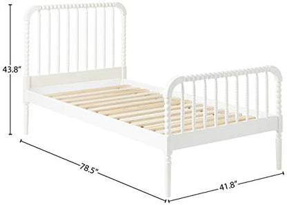 Coaster Home Furnishings Jones Country Farmhouse Wood Jenny Lind Bobbin Twin Size Open Frame Fully Slatted Platform Bed FrameWhite 400415T - WoodArtSupply