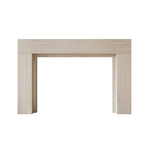 Modern Ember Sabine Wood Fireplace Mantel Surround Kit, Unfinished 56" x 42" Opening | 80" x 54" Overall | Minimal Modern Aesthetic; Includes Wooden Mantel Surround & Shelf Modern Ember