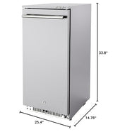 Frostronics 15 Inch 100 Cans Outdoor Beverage Refrigerator, 3.5 cu. ft. Built-in Beverage Cooler with Easy-Swap Reversible Door, 26°F Outdoor Beverage Fridge, SUS304, Lockable, ETL & NSF7 Certified Frostronics