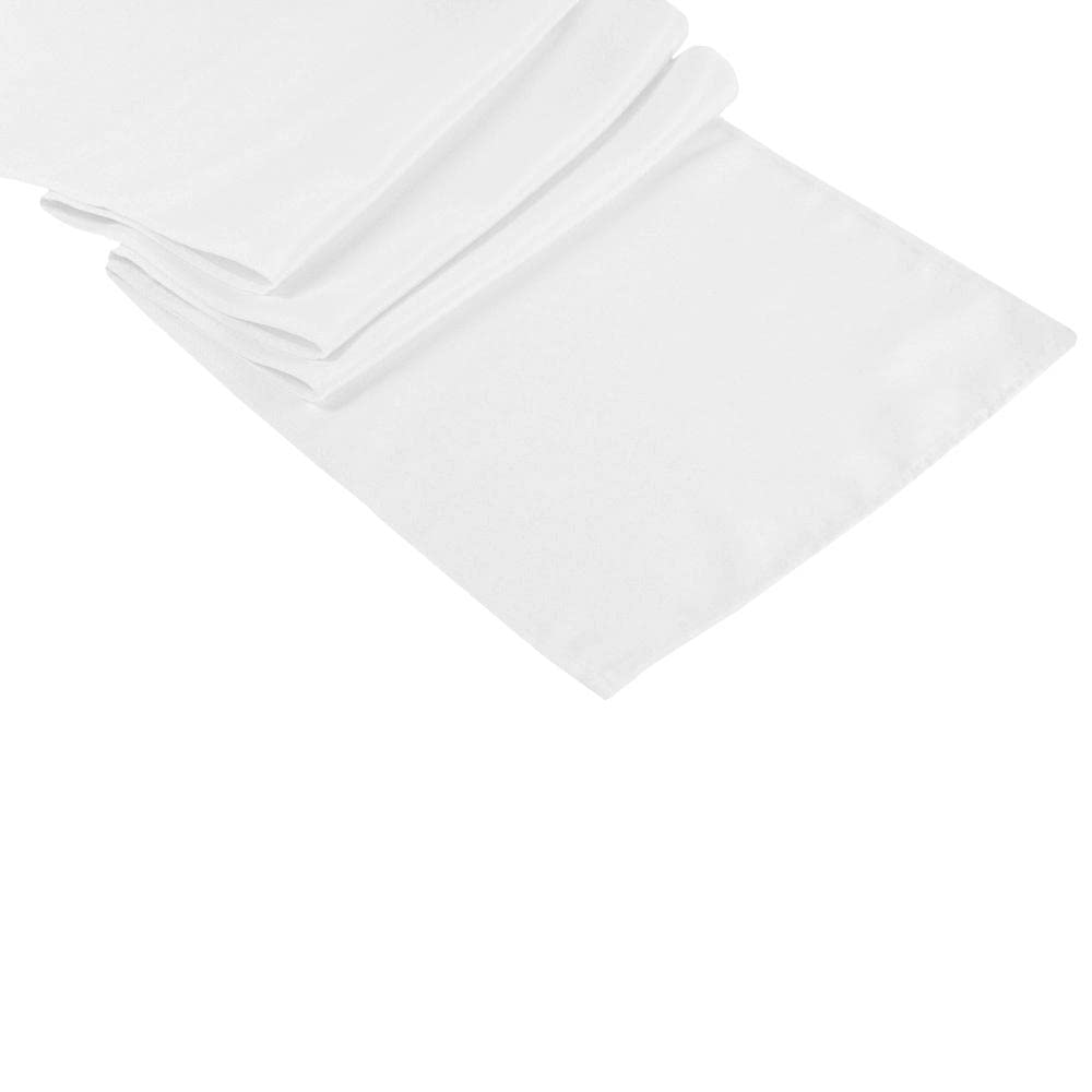 AK TRADING CO. 100% Polyester IFR Table Runner - White - 14" X 96" - Perfect for Home Decor, Weddings, Outdoor or Indoor Parties, Banquets - Pack of 1