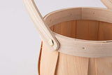 Vintiquewise Small Round Natural Woodchip Wooden Decorative Storage Basket with Handle Vintiquewise