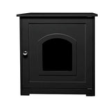 zoovilla Kitty Litter Cabinet – Hidden Litter Box Furniture, Black For house-cats zoovilla