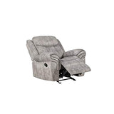 Acme Zubaida Velvet Horizontal Upholstered Glider Recliner in 2-Tone Gray Acme