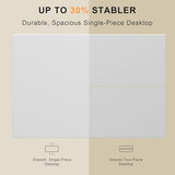 WALKINGDESK 48x24 Inches Whole Piece Electric Standing Desk, Seamless One Piece Height Adjustable Sit to Stand up Desk for Home Office, Ergonomic Computer Workstation, White WALKINGDESK