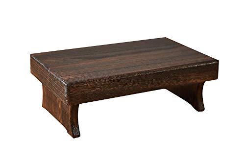 SINOBEST Wood Step Stool, Portable Rectangle Bed Stool, Small Step Ladder for Kitchen & Bathroom, Foot Rest Stool Under Desk, Large Surface, Strong and Durable SINOBEST