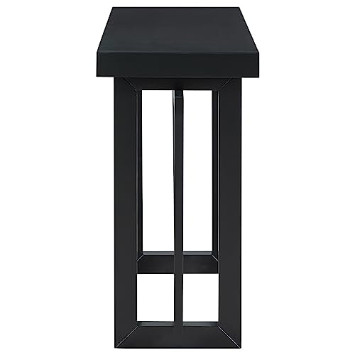 Merax Wood Entryway Console Table, Modern Line Frame with Industrial Concrete Top, for Living Room/Hallway/Foyer, Black Merax