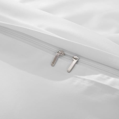 SDIII 3PCS White Twin Duvet Cover Set, 1 Duvet Cover and 2 Pillowcase, Soft Microfiber, White Duvet Cover Twin Size with Zipper and Corner Ties SDIII