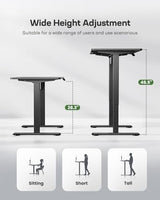 Marsail Electric Standing Desk, Adjustable Height Stand up Desk, 55 x 24 Inches Sit Stand Home Office Desk, Computer Desk, Black Marsail