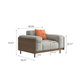 NessCarsti 40.94" Mid-Century Modern 1-Seater Fabric Sofa Couch, Solid Wood Frame Futon-Style Furniture, High-Density Rebound Foam Seat, Compact Living Room, Apartment, Office, Grey NessCarsti