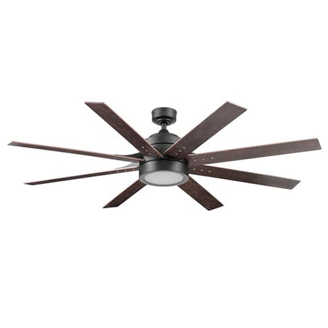 Honeywell Ceiling Fans Xerxes Modern 62 Inch Ceiling Fan with Light, LED Fan with Remote Control, Indoor Fan, 8 Contemporary Blades with Dark Wood and Pine Finish Options, Bronze (51926-01) Honeywell