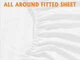 Elegant Comfort Best, Softest, Coziest 6-Piece Sheet Sets! - 1500 Premier Hotel Quality Luxurious Wrinkle Resistant 6-Piece Damask Stripe Bed Sheet Set, King White Elegant Comfort