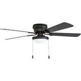 Portage Bay 50251 Hugger 52" Matte Black West Hill Ceiling Fan with Bowl Light Kit Portage Bay