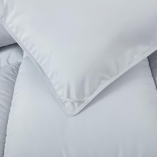 Chezmoi Collection All Season Twin Size Down Alternative Comforter - Plush Microfiber Fill - Box Stitch Quilted - Duvet Insert with Corner Tabs (Twin/Single, Silver Gray) Chezmoi Collection