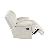 Lexicon Manual Reclining Chair-Textured Microfiber Wall Hugger Recliner, Tab Pull Reclining, Pillow Top Arms, for Living Room/Theater Seating/Apartment, Easy Assembly, Vanilla Beige