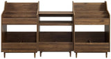 Crosley Furniture Liam 3-Piece Turntable Record Player Stand And Vinyl Storage, Mid Century Modern, Walnut Crosley Furniture