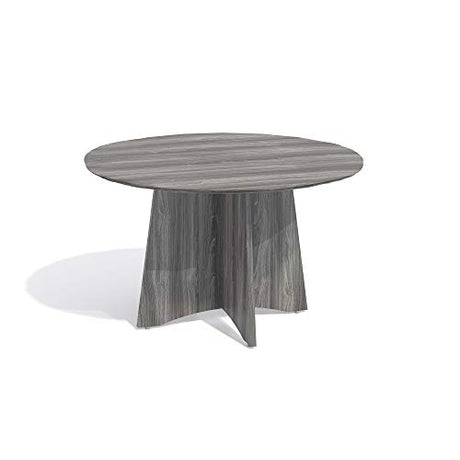 Mayline MNCR48LGS Medina Laminate Conference Table 48 Dia. x 29 1/2h Gray Steel Mayline