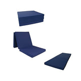 D&D Futon Furniture Trifold Foam Beds, Floor Tri-Fold Bed, Foldable Shikibuton Mattress Cushion Topper Mat for Space Saving Sleepover 3x27x75 in,Navy Blue D&D Futon Furniture
