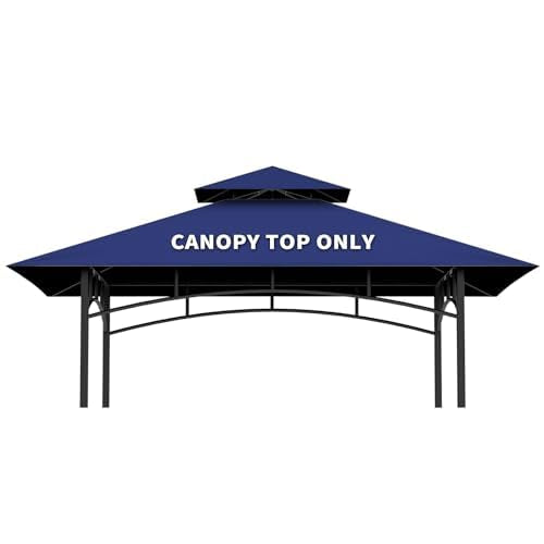 Grill Gazebo Replacement Canopy Top Only - 5' x 8' Outdoor BBQ Gazebo Canopy Roof, Waterproof Double Tiered Shelter Cover Fit for Model L-GG001PST-F Iheqard