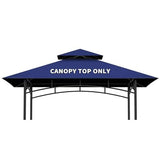 Grill Gazebo Replacement Canopy Top Only - 5' x 8' Outdoor BBQ Gazebo Canopy Roof, Waterproof Double Tiered Shelter Cover Fit for Model L-GG001PST-F Iheqard