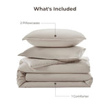 Litanika Deep Linen Grey Comforter Set Full Size, 3 Pieces Lightweight Solid Bedding Comforter Set, All Season Fluffy Bed Set (79x90In Comforter & 2 Pillowcases) Litanika