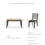 Signature Design by Ashley Blondon Rectangular Dining Room Table Set with 6 Chairs, Chevron Pattern, Tapered Legs, Seats 6, Wood, 60" Long, Brown & Black Signature Design by Ashley