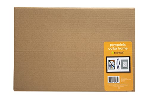 Pearhead Pawprints Collar Frame, Pet Keepsake Photo Frame, Clay Pawprint and Collar Frame, Pet Memorial Picture Frame Pearhead