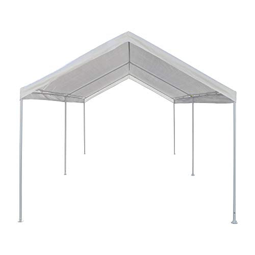 Caravan Canopy D2C20011 Domain Shelters Pro 200 10' x 20' Carport, Upgraded Version, White Caravan Canopy