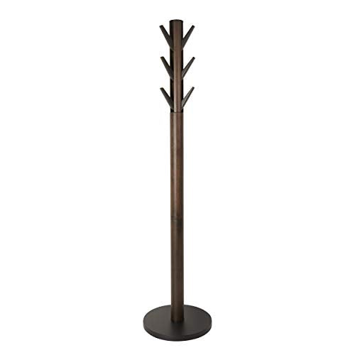 Umbra Flapper Coat Rack, Clothing Hanger, Umbrella Holder, and Hat Organizer, Great for Entryway, Black/Walnut (320361-048) Umbra