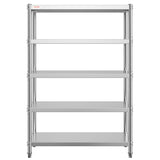 VEVOR Stainless Steel Shelving 48x18.5 Inch 5 Tier Adjustable Shelf Storage Unit Stainless Steel Heavy Duty Shelving for Kitchen Commercial Office Garage Storage 330lb Per Shelf VEVOR